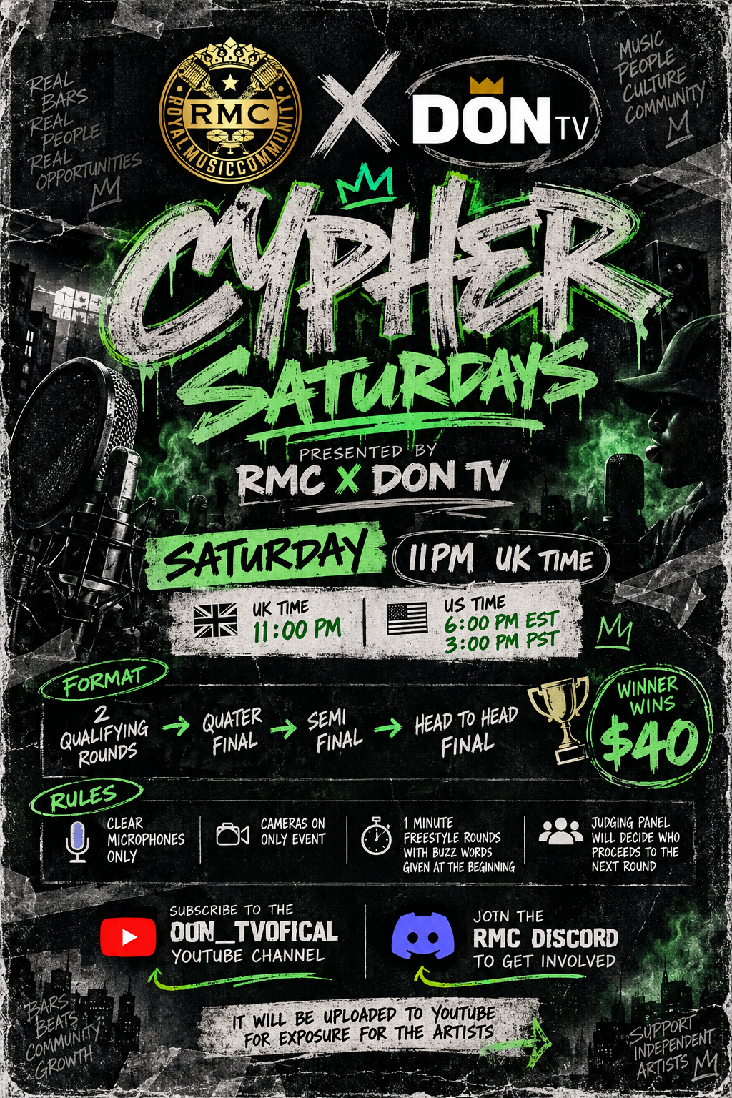 RMC × DON TV Cypher Saturdays event poster